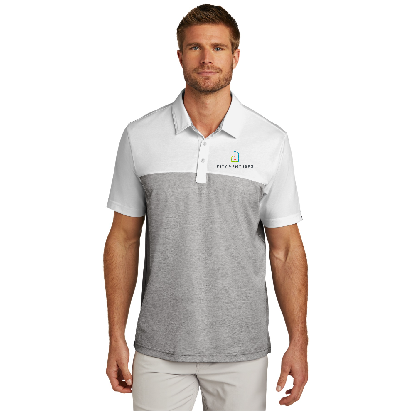 TravisMathew Oceanside Blocked Polo — model