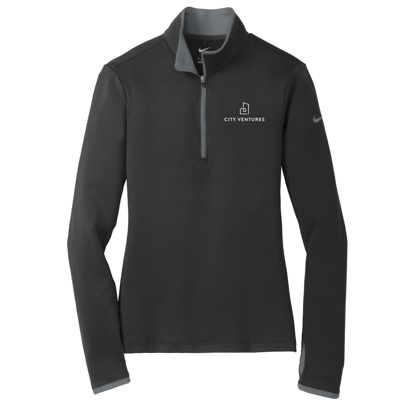Nike Women's Dri-FIT Stretch 1/2-Zip Cover-Up - Single Color Logo