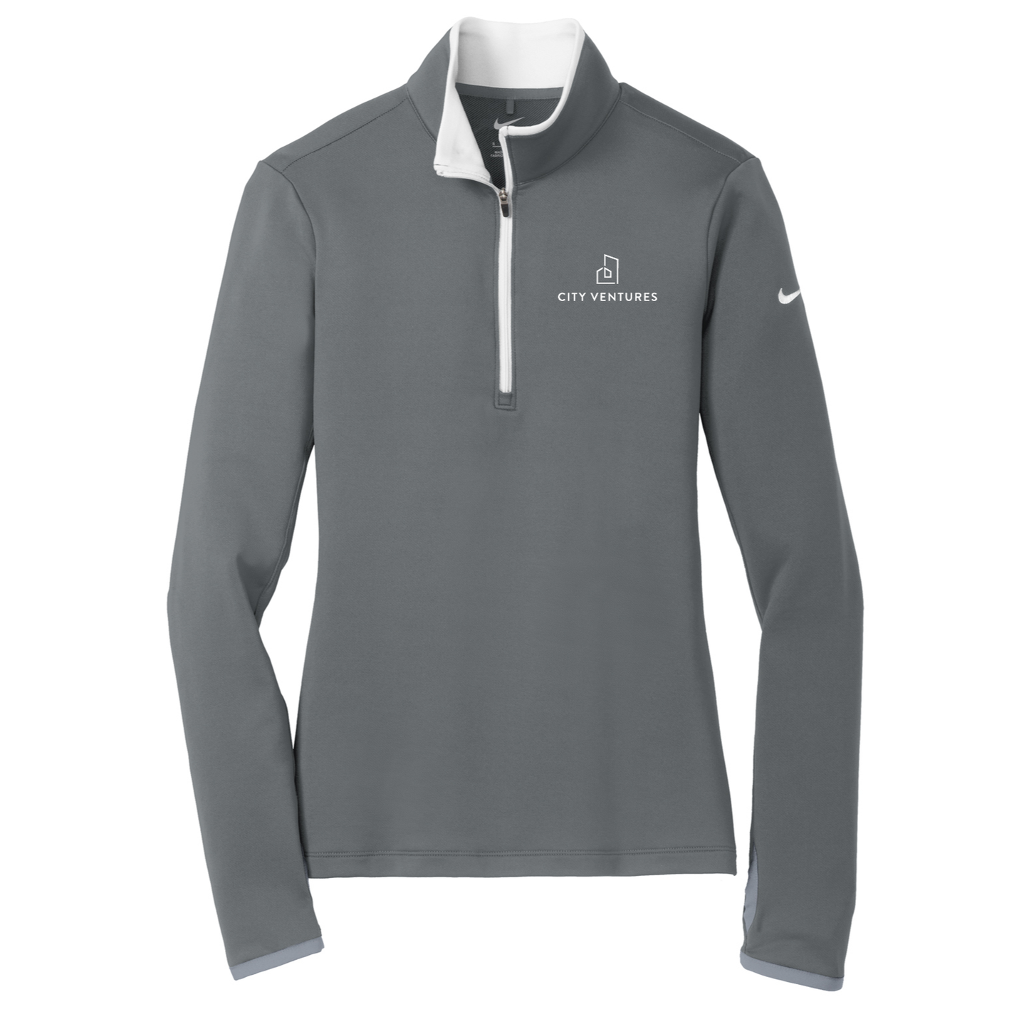 Nike Women's Dri-FIT Stretch 1/2-Zip Cover-Up - Single Color Logo
