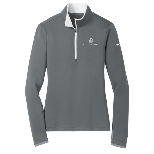 Nike Women's Dri-FIT Stretch 1/2-Zip Cover-Up - Single Color Logo